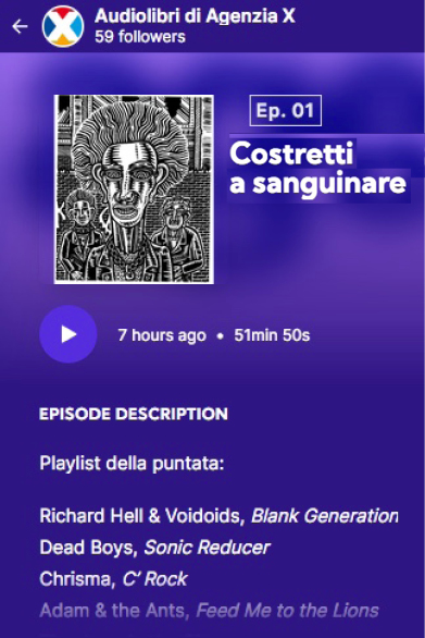 flyer Podcast Costretti a sanguinare